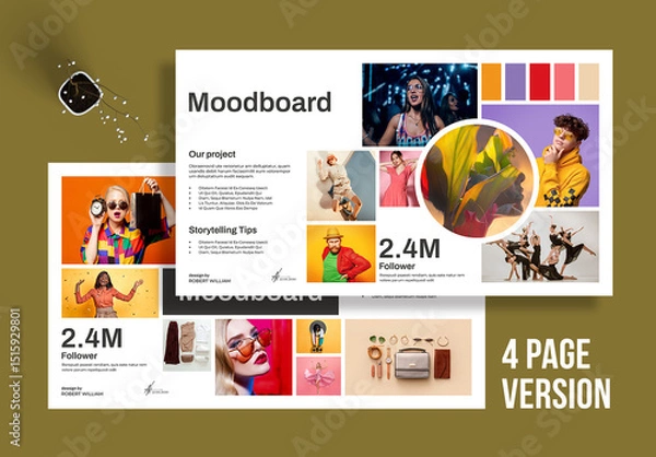 Obraz Brand Moodboard Template Layout