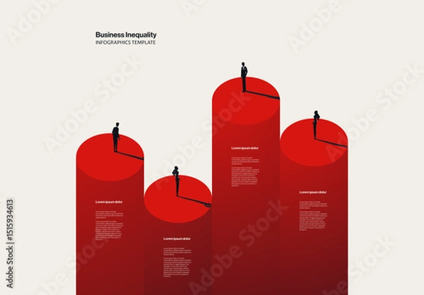 Fototapeta Business Inequality Infographic Template with Minimal Illustration