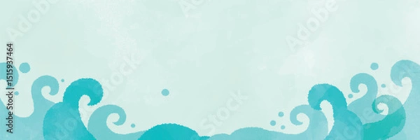 Obraz 波の水彩背景素材