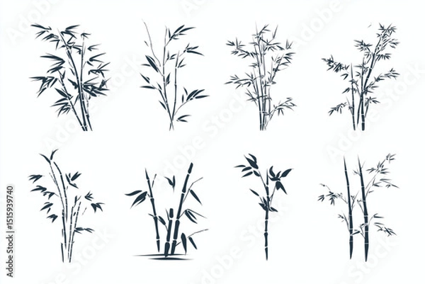 Obraz Collection d'Illustrations de Bambou