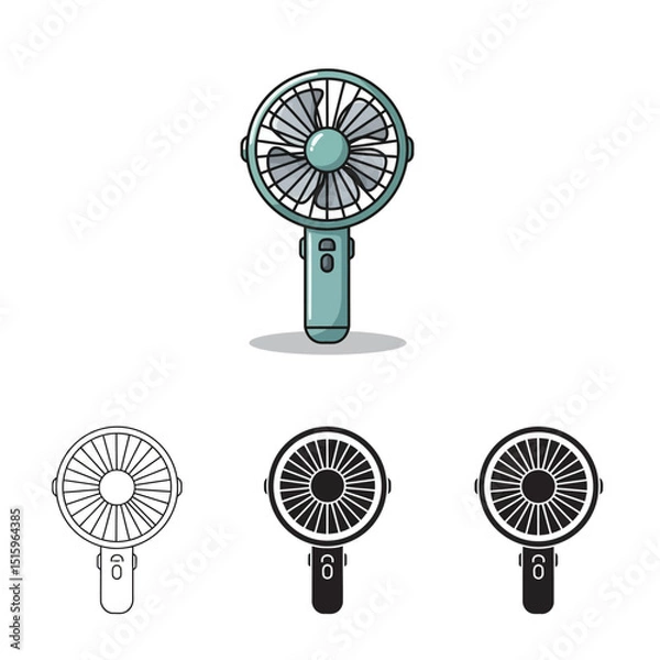 Obraz hand fan vector illustration