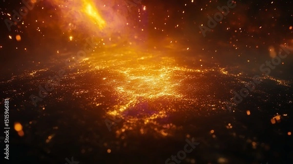 Fototapeta Futuristic Abstract Spacescape Featuring a Glowing Square of Light in a Cosmic Environment