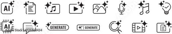 Fototapeta Generate AI icon. Artificial intelligence icons collection. Editable vector icon illustration.
