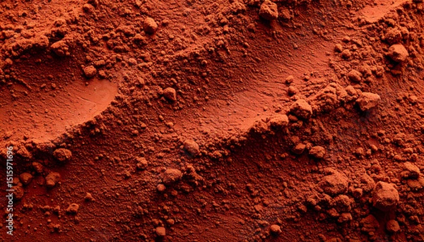 Obraz poudre d'argile rouge séchée, texture de surface