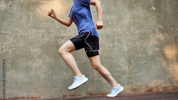 Fototapeta Outdoor Running Routine on a Sunny Day. Running
Motivation. Start Your Fitness Journey.