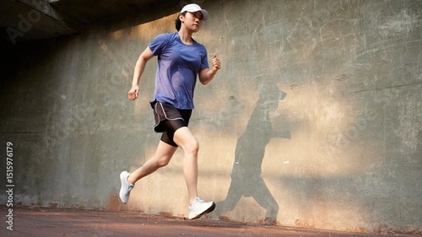 Fototapeta Outdoor Running Routine on a Sunny Day. Running
Motivation. Start Your Fitness Journey.