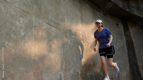Fototapeta Outdoor Running Routine on a Sunny Day. Running
Motivation. Start Your Fitness Journey.