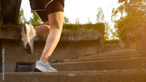 Fototapeta Outdoor Running Routine on a Sunny Day. Running
Motivation. Start Your Fitness Journey.