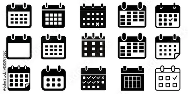 Obraz Efficient Planning: Essential Calendar Icons for Organized Scheduling