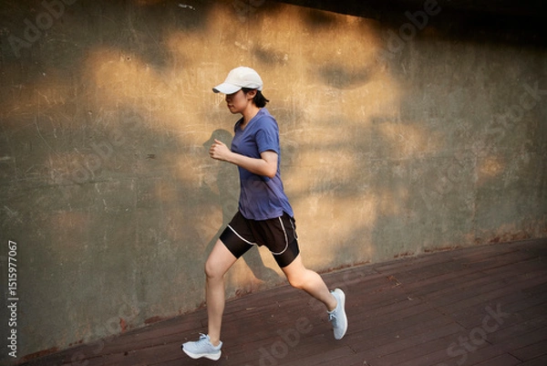 Fototapeta Outdoor Running Routine on a Sunny Day. Running
Motivation. Start Your Fitness Journey.