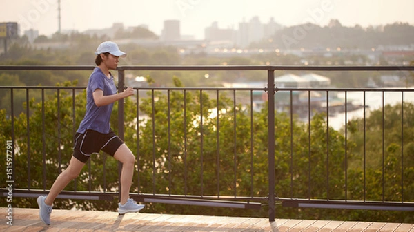 Fototapeta Outdoor Running Routine on a Sunny Day. Running
Motivation. Start Your Fitness Journey.