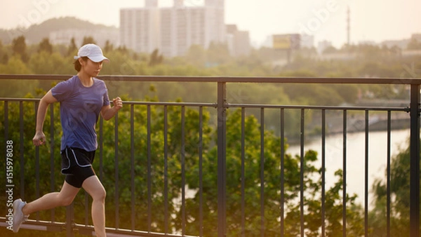 Fototapeta Outdoor Running Routine on a Sunny Day. Running
Motivation. Start Your Fitness Journey.