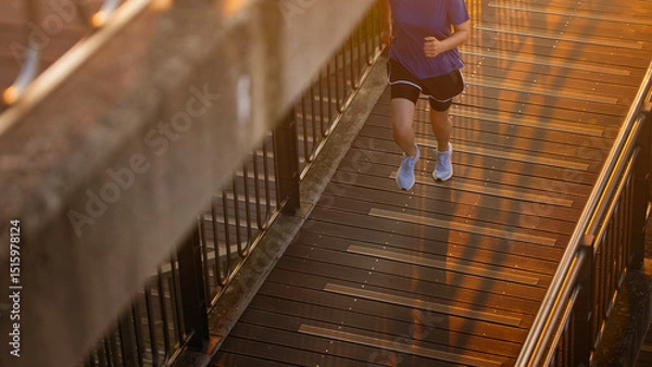 Fototapeta Outdoor Running Routine on a Sunny Day. Running
Motivation. Start Your Fitness Journey.