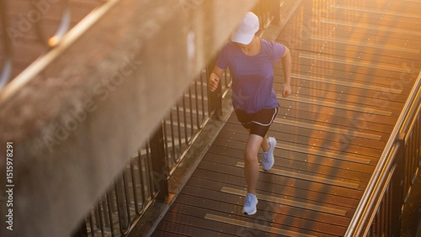 Fototapeta Outdoor Running Routine on a Sunny Day. Running
Motivation. Start Your Fitness Journey.