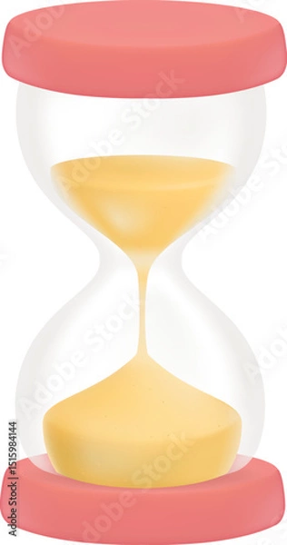 Obraz 3D Vector hourglass isolated on light background.minimal design,3d