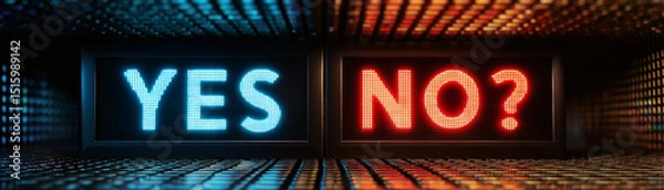 Fototapeta Digital decision-making screen yes or no in business strategy