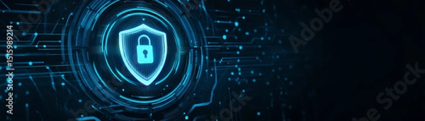 Fototapeta Digital shield icon protecting business security technology environment