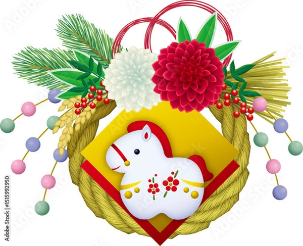 Obraz 午年の正月飾り