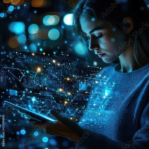 Fototapeta Digital Transformation for Traditional Businesses modernizing operations, integrating technology, automating processes, enabling innovation, supporting competitive advantage