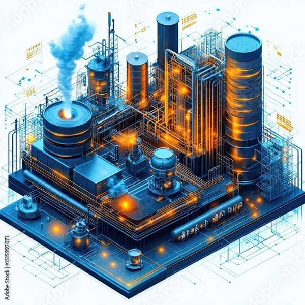 Fototapeta Digital Transformation in Manufacturing automating production, integrating data, enhancing quality, reducing downtime, enabling innovation, supporting smart factories
