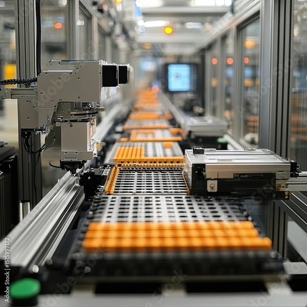 Fototapeta Digital Transformation in Manufacturing automating production, integrating data, enhancing quality, reducing downtime, enabling innovation, supporting smart factories