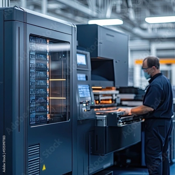 Obraz Digital Transformation in Manufacturing automating production, integrating data, enhancing quality, reducing downtime, enabling innovation, supporting smart factories