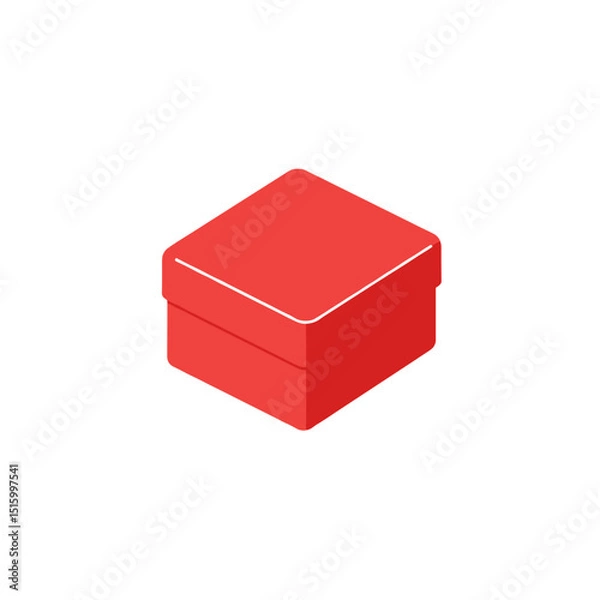 Fototapeta A vibrant red cube with a playful twist, set against a minimalistic white background