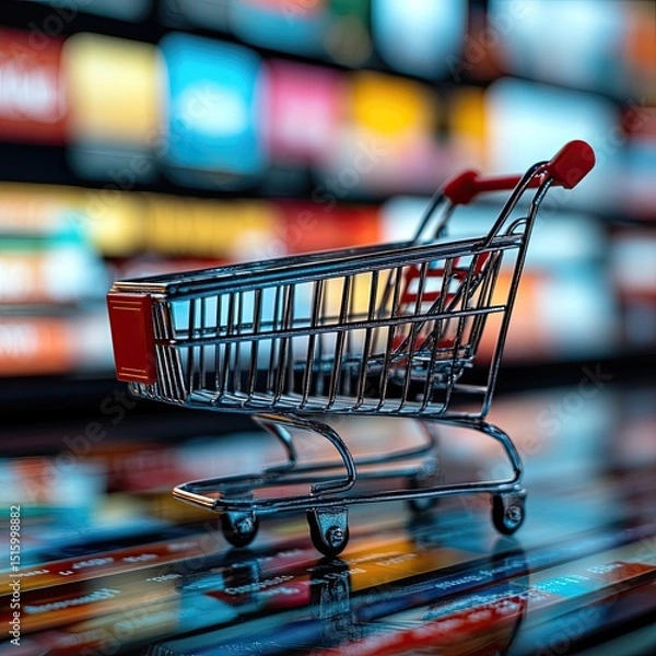 Fototapeta E-commerce analytics providing businesses with tools to track and analyze online sales performance, customer behavior, and marketing effectiveness, enabling optimization of e-commerce strategies.