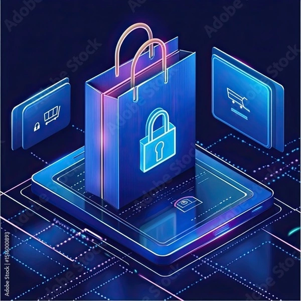 Fototapeta E-commerce Fraud Protection Software detecting anomalies, verifying users, blocking threats, reducing chargebacks, enhancing security, real-time protection tools