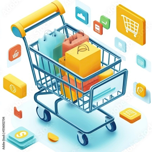 Fototapeta E-commerce Personalization Engines tracking behavior, suggesting products, increasing engagement, customizing UX, AI-powered retail tools