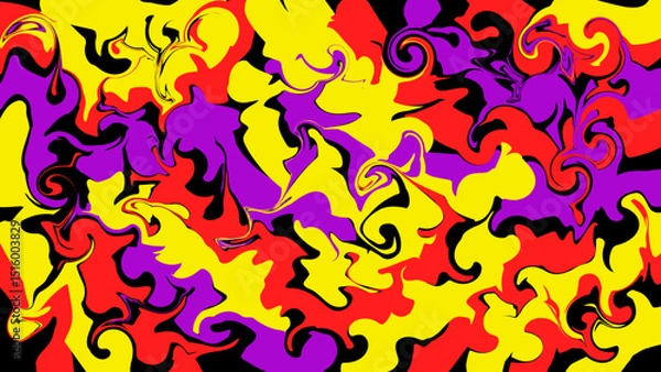 Obraz Abstract liquid background sticky texture red purple yellow isolated black