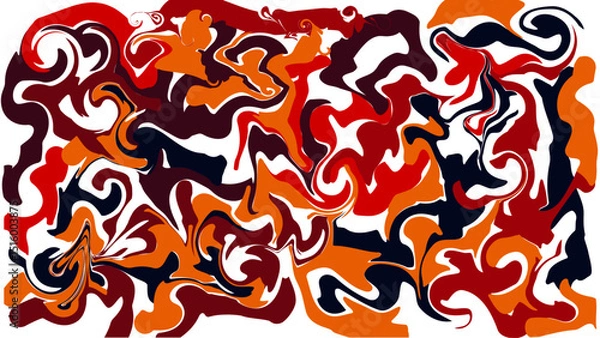 Obraz Abstract liquid background sticky texture red orange yellow isolated white