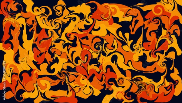 Obraz Abstract liquid background flame texture red orange yellow color isolated black
