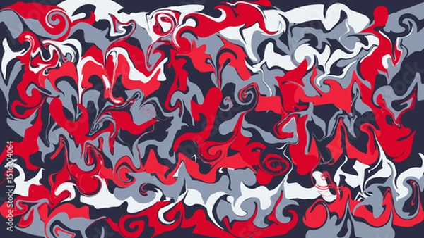 Obraz Abstract liquid background sticky texture red white gray isolated black