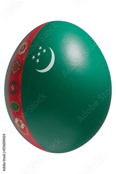 Obraz Rendered easter egg with a flag of Turkmenistan on the surface.