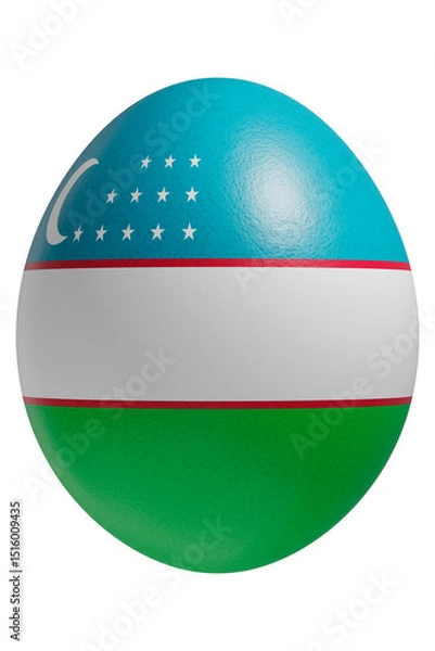 Obraz Rendered easter egg with a flag of Uzbekistan on the surface.