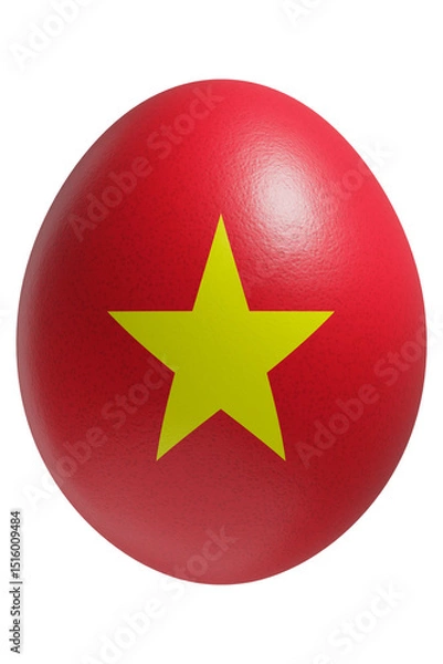 Obraz Rendered easter egg with a flag of Vietnam on the surface.