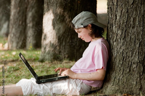 Obraz Enfant et ordinateur