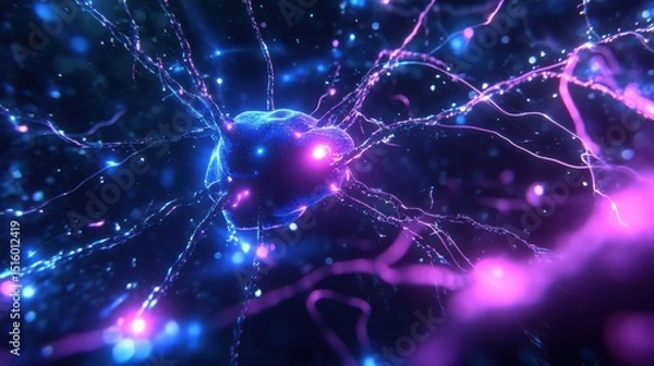 Fototapeta Cybernetic AI Entity Scanning Luminous Intelligence