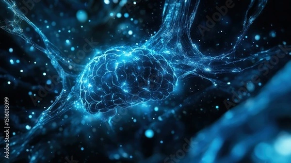 Fototapeta AI-powered Brain Scan Visualizing Deep Learning Compilation