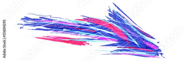 Obraz Abstract and Colorful Sports Background with Brush Strokes and Halftone Style