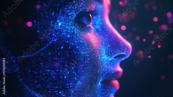 Fototapeta AI-powered Deep Space Intelligence Expanding Digital