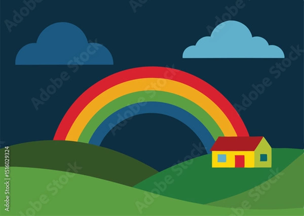 Obraz landscape with rainbow
