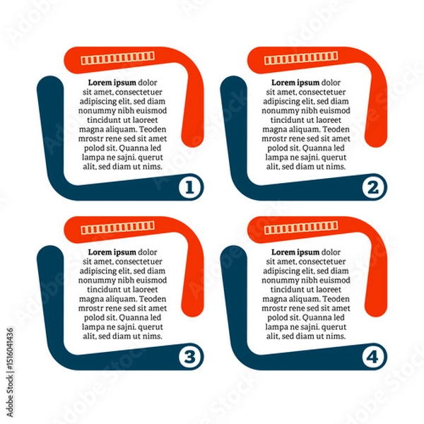 Fototapeta Very simply infographic design with 4 options or steps. Infographics for business concept.