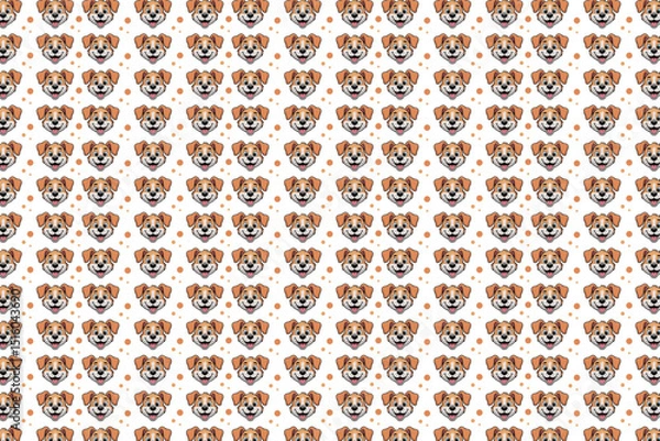 Fototapeta A vintage floral seamless vector pattern with decorative ornamental style