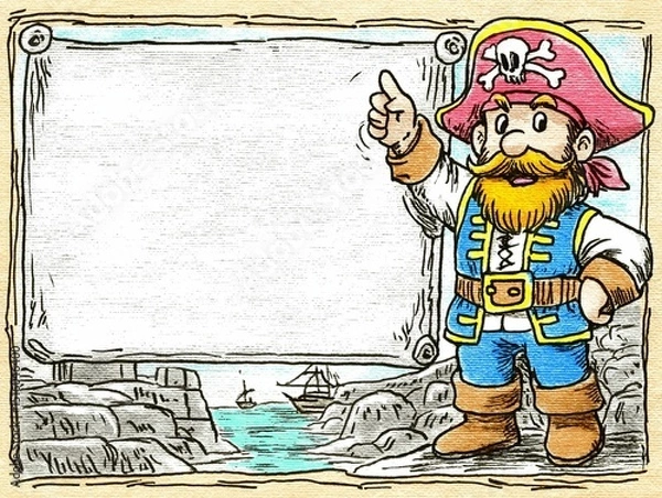 Obraz AI-generated pirate with a blank black page