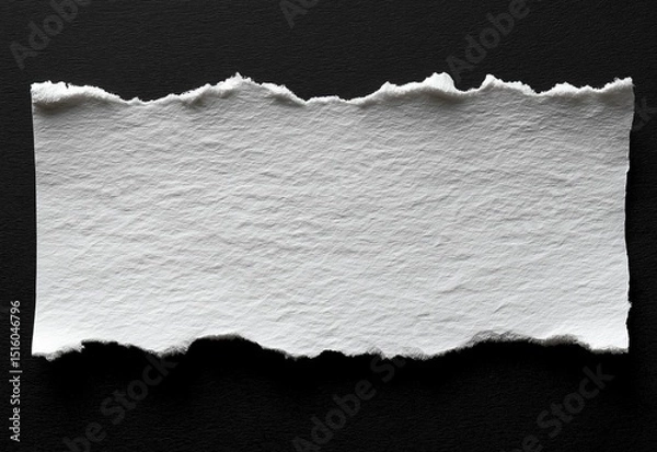 Obraz AI-generated torn white paper on black background