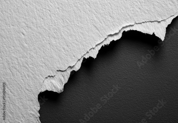 Obraz Torn paper revealing a textured black surface.
