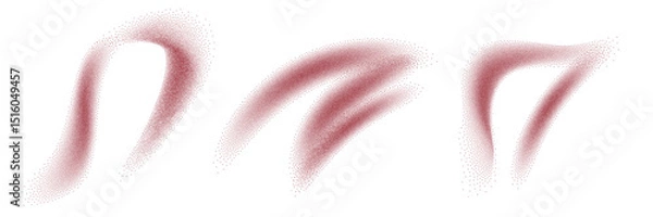 Obraz Red spice powder splashes. Flying red dust particles isolated on transparent background. Powders of chilli, paprika, pepper. Vector illustration set.