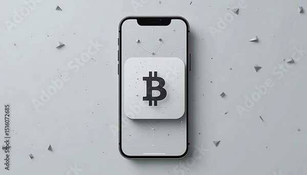 Fototapeta Bitcoin Cryptocurrency Mobile App Interface